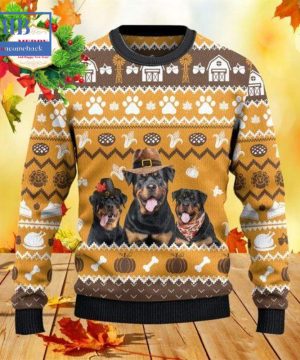 Rottweiler Thanksgiving Gift Ugly Christmas Sweater