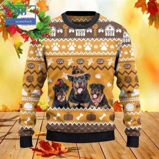 Rottweiler Thanksgiving Gift Ugly Christmas Sweater