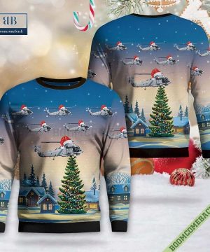 Royal New Zealand Navy Karman SH-2G Sea Sprite Ugly Christmas Sweater