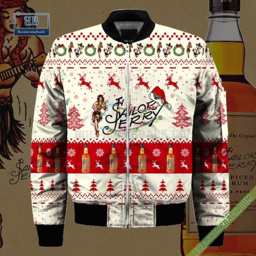 Sailor Jerry Santa Hat Christmas Ugly Christmas Sweater Hoodie Zip Hoodie Bomber Jacket