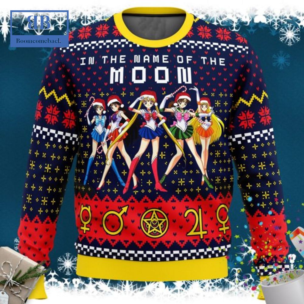 Sailor Moon In the Name Of the Moon Ugly Christmas Sweater Sailor Moon In the Name Of the Moon Ugly Christmas Sweater