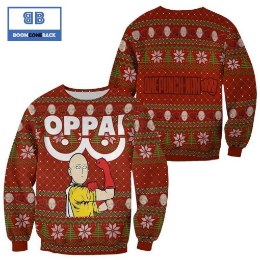 Saitama One Punch Man Anime Christmas 3D Sweater