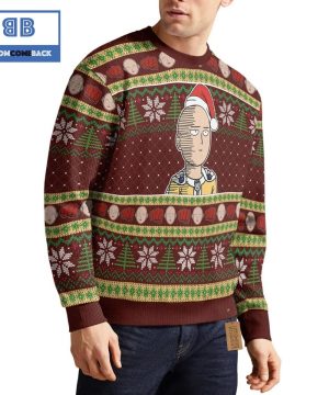 Saitama One Punch Man Anime Christmas Custom Knitted 3D Sweater