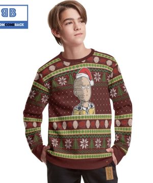 Saitama One Punch Man Anime Christmas Custom Knitted 3D Sweater