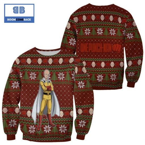 Saitama One Punch Man Anime Ugly Christmas Sweater