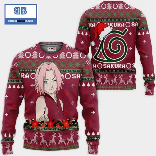 Sakura Konoha Naruto Anime Ugly Christmas Sweater