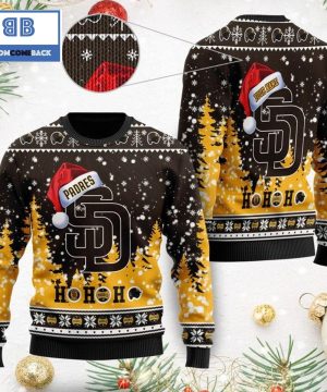 San Diego Padres Santa Claus Hat Ho Ho Ho 3D Custom Name Ugly Christmas Sweater