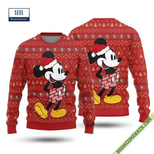 San Francisco 49ers Mickey Mouse Christmas Knitted Sweater