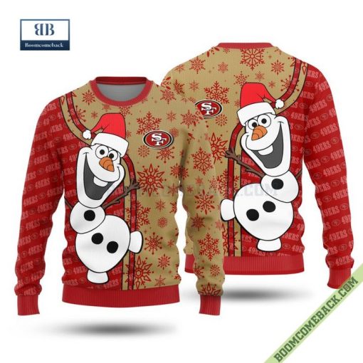 San Francisco 49ers Olaf Christmas Ugly Sweater