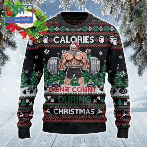 Santa Calories Don’t Count During Christmas Ugly Christmas Sweater