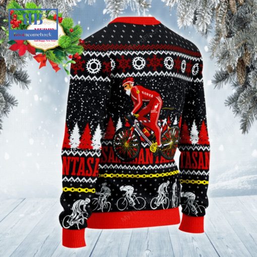 Santa Cycling Merry Bikemas Ugly Christmas Sweater