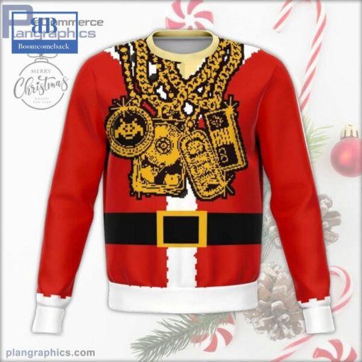 Santa Drip Dank Costume Ugly Christmas Sweater