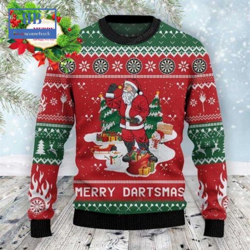 Santa Merry Dartsmas Ugly Christmas Sweater