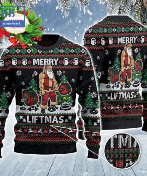 Santa Merry Liftmas Ugly Christmas Sweater