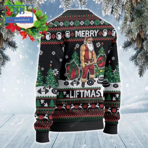 Santa Merry Liftmas Ugly Christmas Sweater