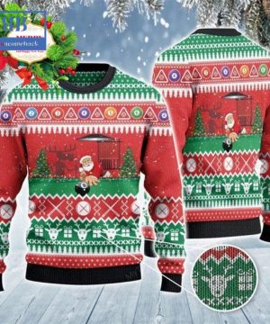 Santa Playing Billiard Ugly Christmas Sweater