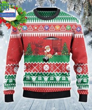 Santa Playing Billiard Ugly Christmas Sweater