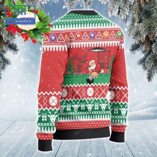 Santa Playing Billiard Ugly Christmas Sweater