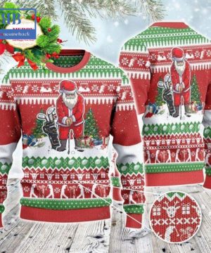 Santa Playing Golf Style 1 Ugly Christmas Sweater