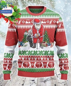 Santa Playing Golf Style 1 Ugly Christmas Sweater