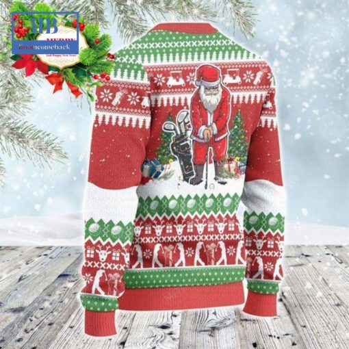 Santa Playing Golf Style 1 Ugly Christmas Sweater