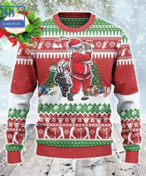 Santa Playing Golf Style 2 Ugly Christmas Sweater