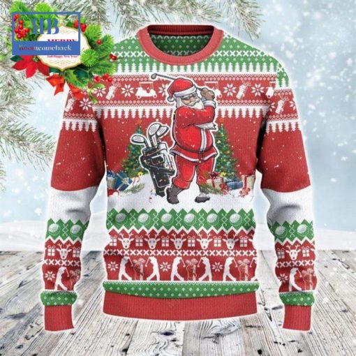 Santa Playing Golf Style 2 Ugly Christmas Sweater