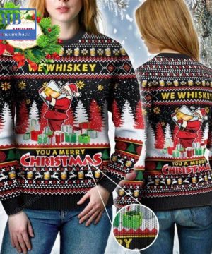 santa we whiskey you a merry christmas ugly christmas sweater 5 e2lsc