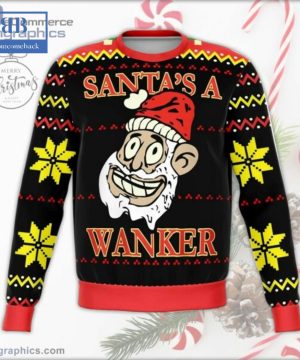 Santa’s A Wanker Black Ugly Christmas Sweater