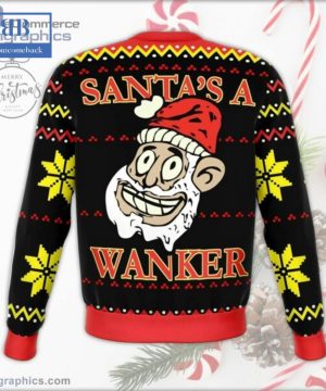 Santa’s A Wanker Black Ugly Christmas Sweater