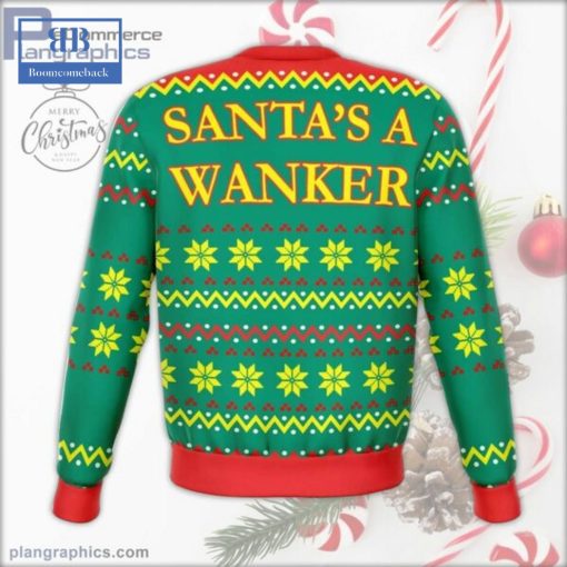 Santa’s A Wanker Green Ugly Christmas Sweater