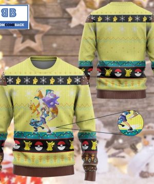 Satoshi Pokemon Anime Custom Imitation Knitted Ugly Christmas Sweater