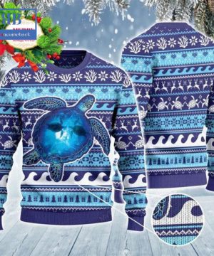 Sea Turtle Into The Ocean Ugly Christmas Sweater