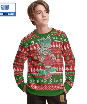 Senku Ishigami Dr Stone Anime Christmas Custom Knitted 3D Sweater