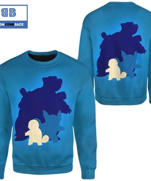 Shadow Blastoise Evolve Pokemon Anime Christmas 3D Sweatshirt