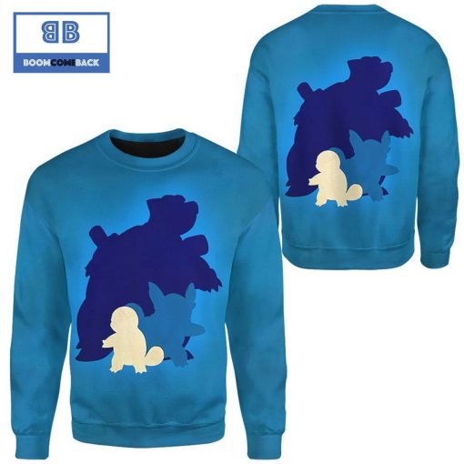 Shadow Blastoise Evolve Pokemon Anime Christmas 3D Sweatshirt