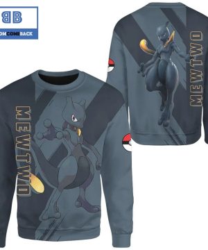 Shadow Mewtwo Pokemon Anime Christmas 3D Sweatshirt