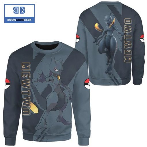 Shadow Mewtwo Pokemon Anime Christmas 3D Sweatshirt