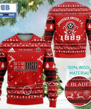 Sheffield United FC The Blades 3D Ugly Christmas Sweater