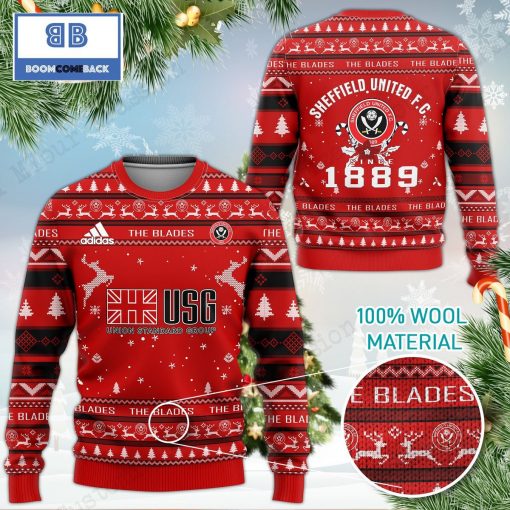 Sheffield United FC The Blades 3D Ugly Christmas Sweater