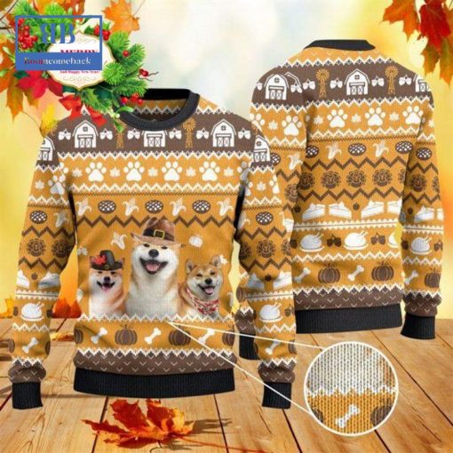 Shiba Inu Thanksgiving Gift Ugly Christmas Sweater