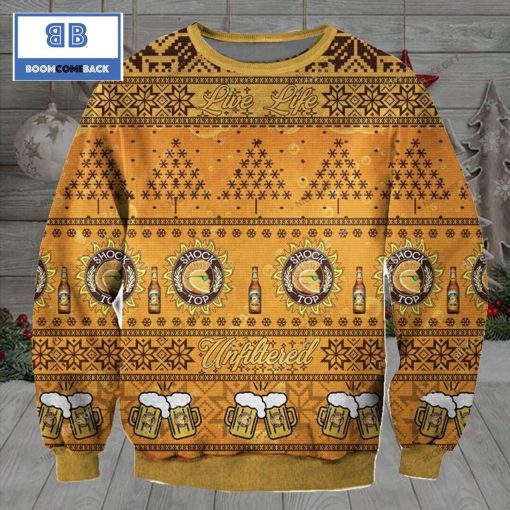 Shock Top Unfiltered Beer Christmas 3D Sweater