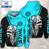 Skull Chevrolet Black White 3D Hoodie