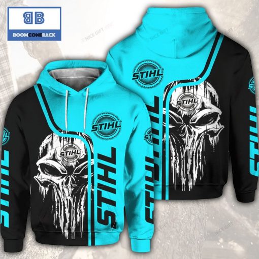 Skull Cthulu Stihl Black Blue 3D Hoodie