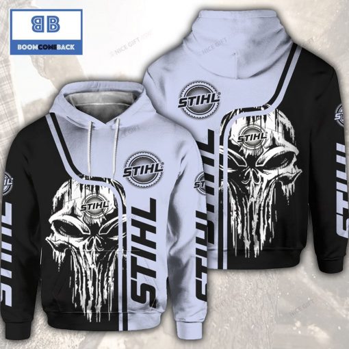 Skull Cthulu Stihl Black Light Purple 3D Hoodie