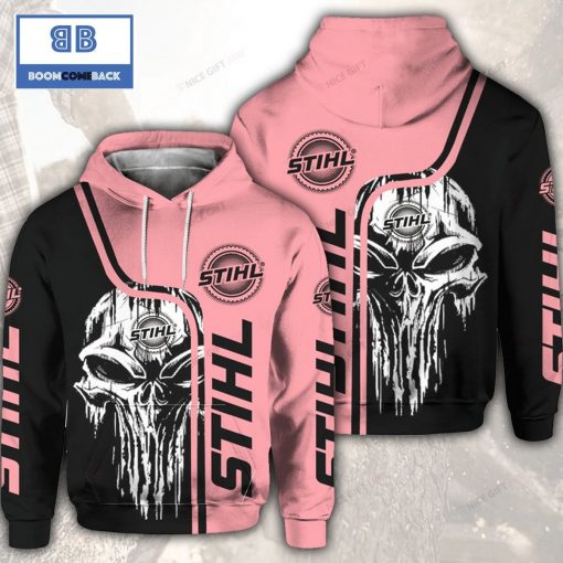 Skull Cthulu Stihl Black Pink 3D Hoodie