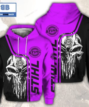 Skull Cthulu Stihl Black Purple 3D Hoodie