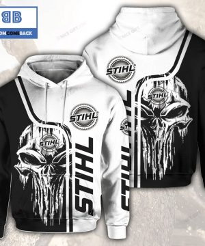 Skull Cthulu Stihl Black White 3D Hoodie