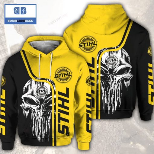 Skull Cthulu Stihl Black Yellow 3D Hoodie