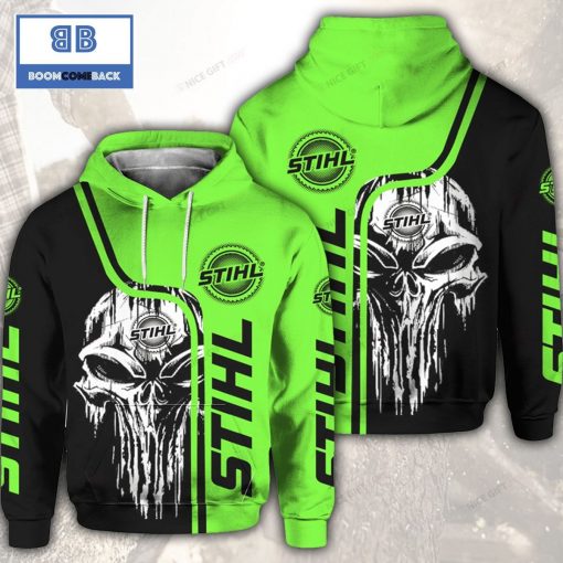 Skull Cthulu Stihl Green Black 3D Hoodie